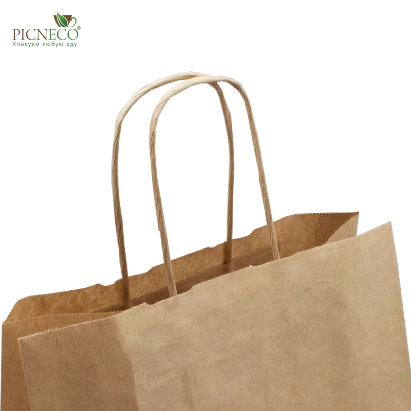 товар Бумажный крафт пакет с кручеными ручками, 320*200*370 мм KPK032